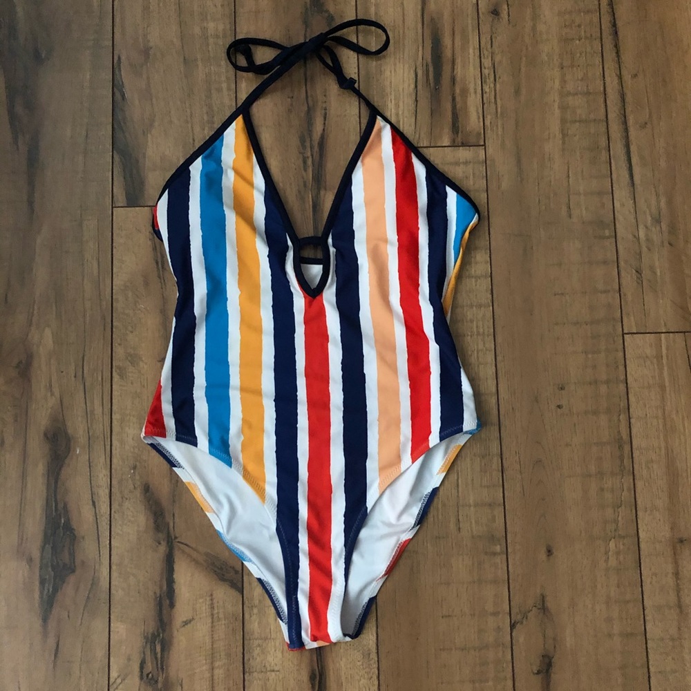 CupShe striped one piece swimsuit. Small. NWOT